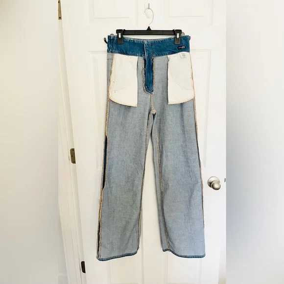 Veronica Beard: Taylor Relaxed Wide Leg High Rise blue Jeans Sz 27, 100% Cotton - Picture 7 of 16